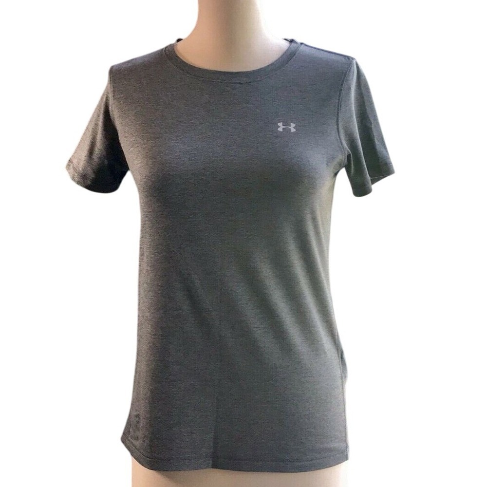 Under Armour HeatGear Fitted T-Shirt Athletic Activewear‎ Top Gray Small